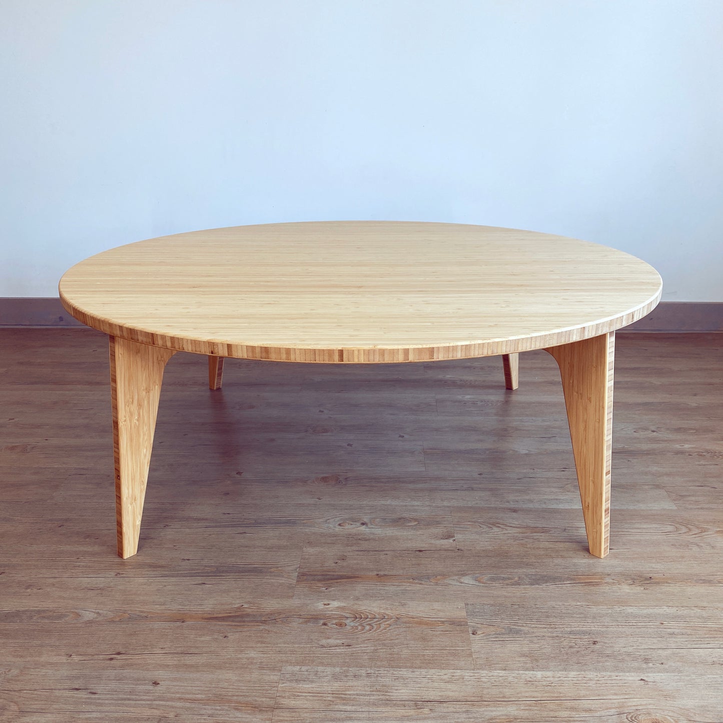 LOW Round Coffee Table Set: Natural Bamboo - Large