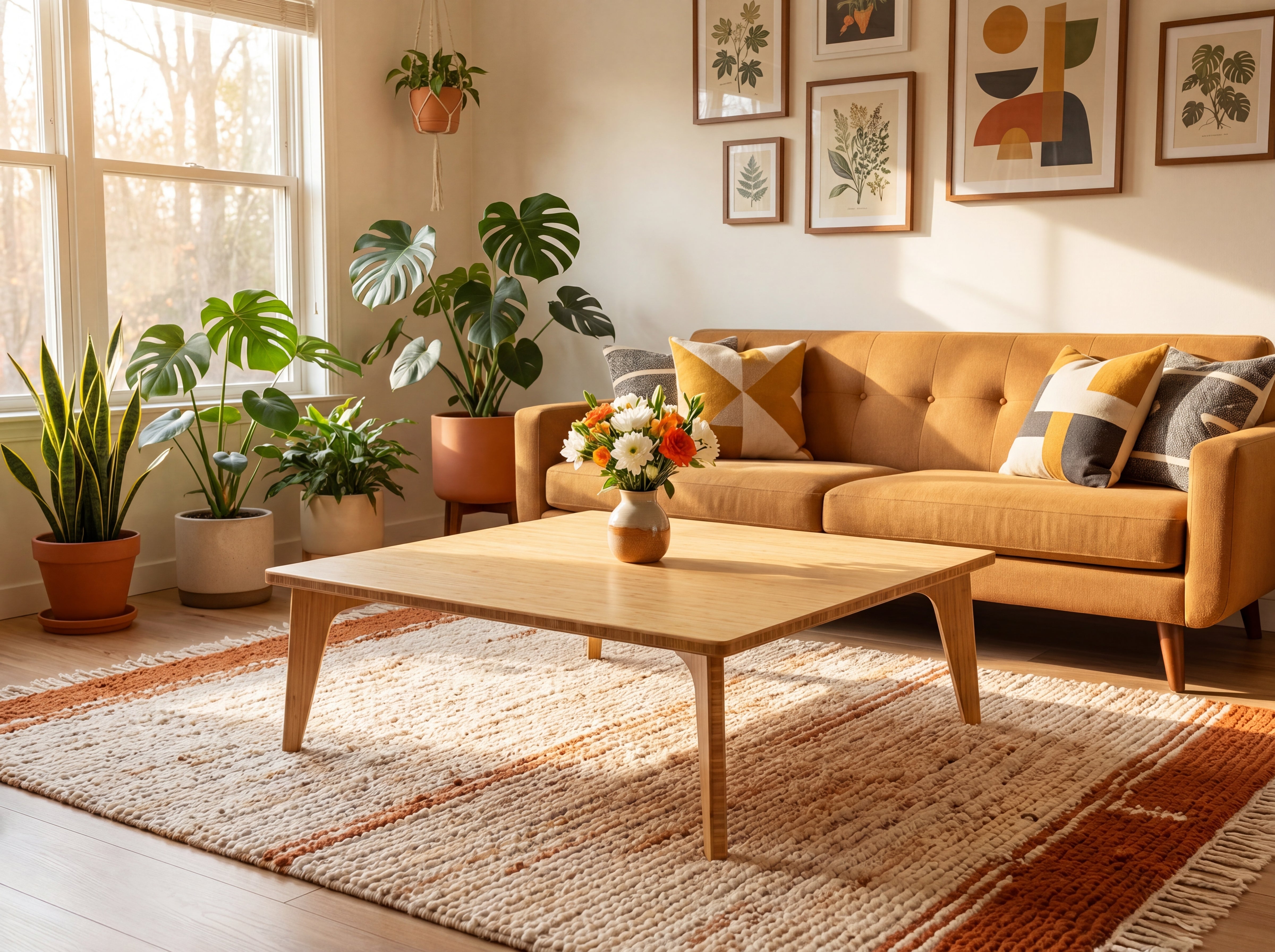 Large Square Table - Natural Bamboo – Reforest Design