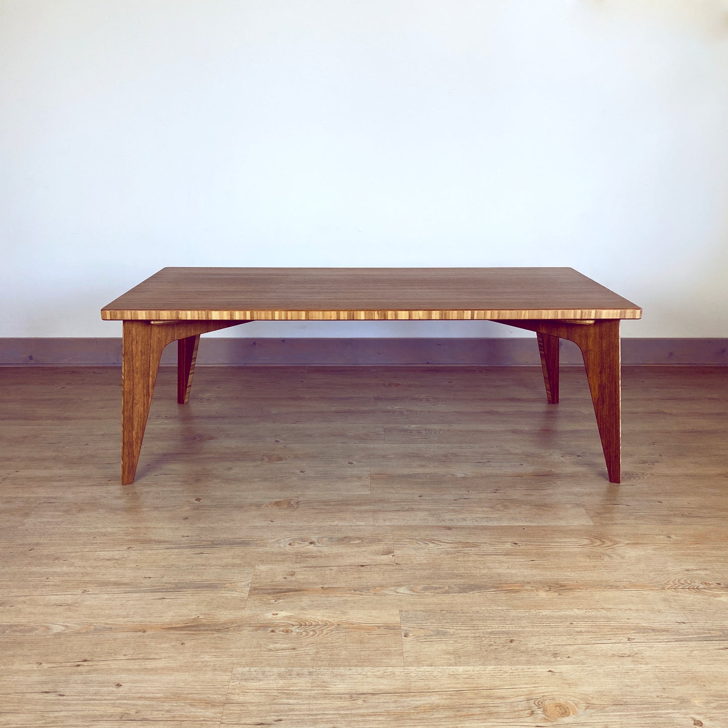 LOW Rectangle Coffee Table Set: Walnut Bamboo - Small