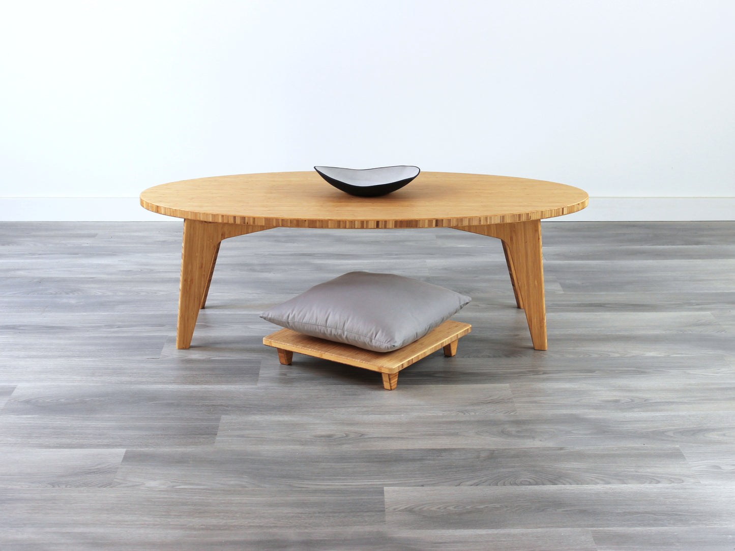 custom made Natural bamboo floor table wtih floor chair Made in Canada