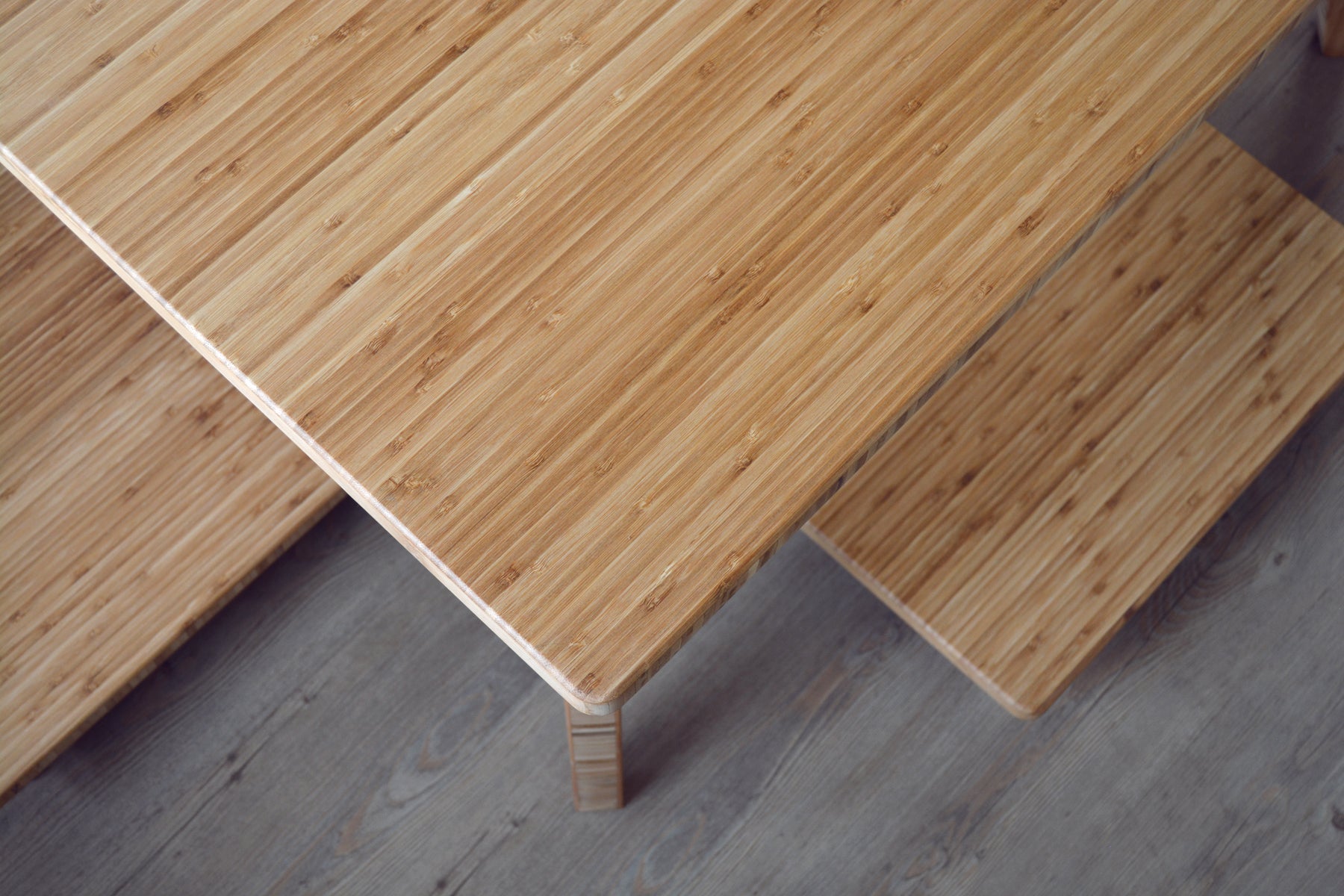Natural bamboo table. Japanese, mid-century, Scandinavian and contemporary inspired. Sustainable wood alternative, made from solid grass.