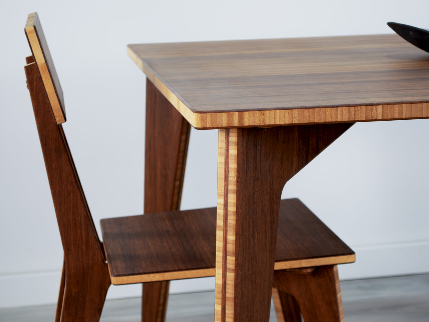 STAN Square Dining Table Set - Large - Chestnut