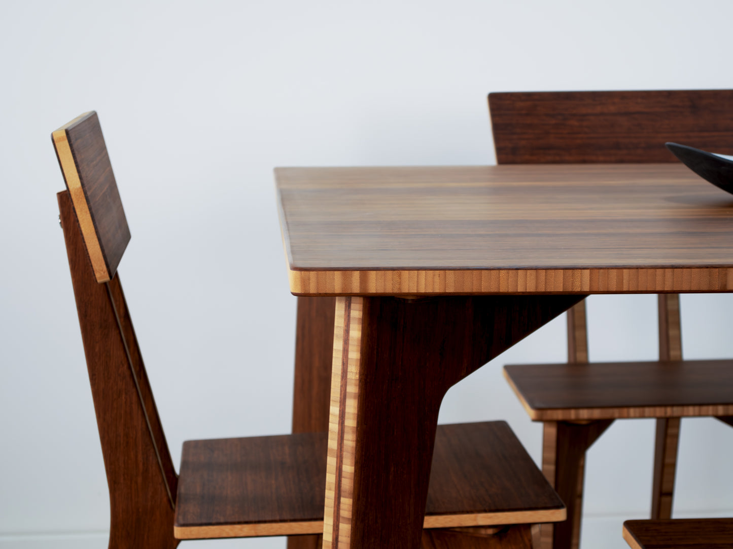 STAN Square Dining Table Set - Large - Chestnut