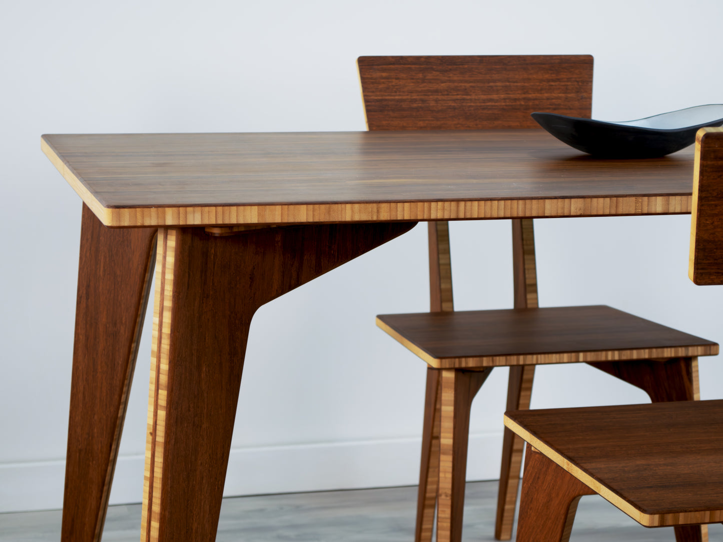 STAN Rectangle Dining Table Set - Large - Chestnut