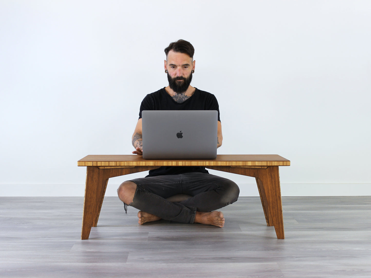 Small Floor Desk Set - Walnut