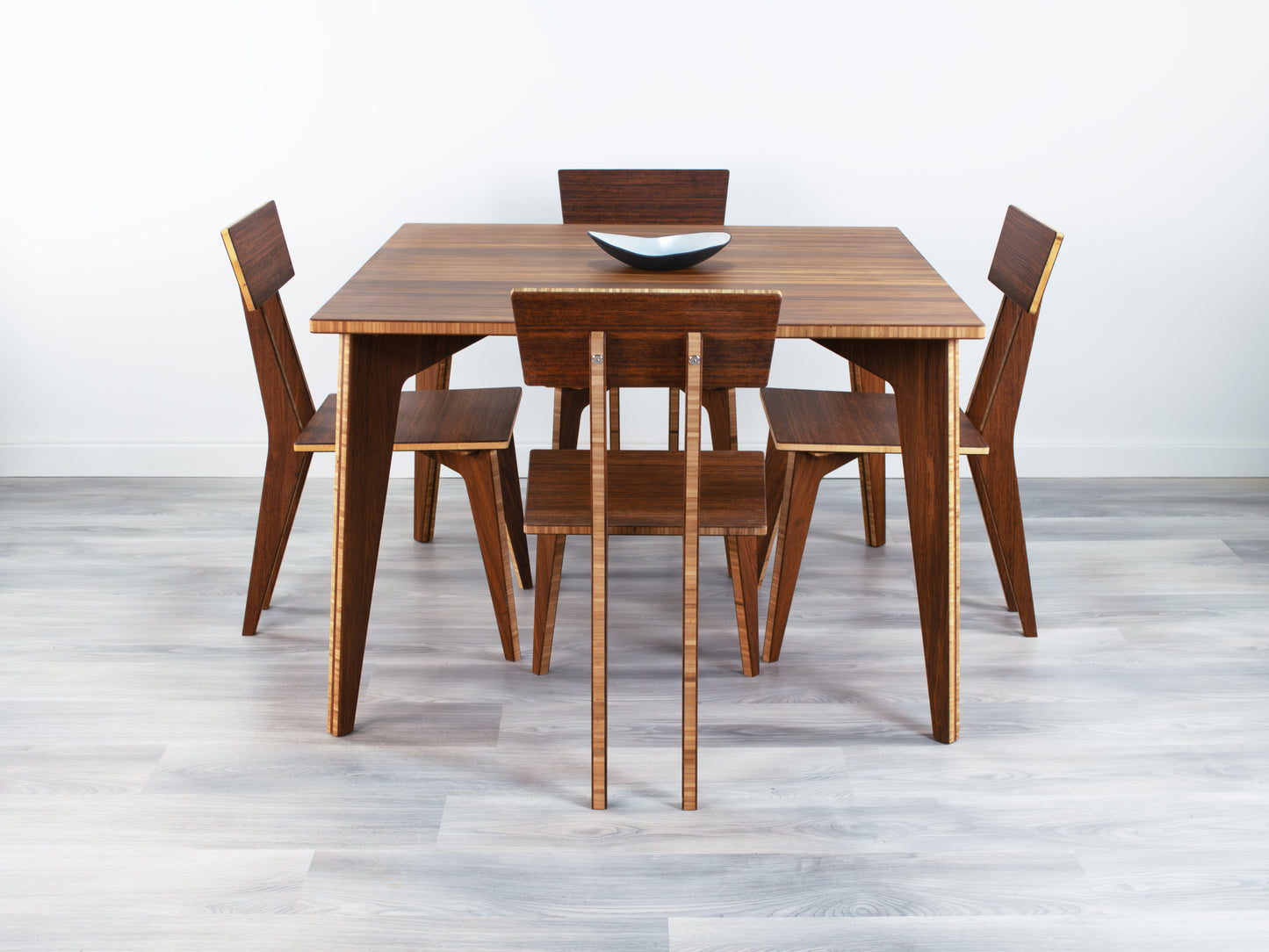 STAN Square Dining Table Set - Large - Chestnut