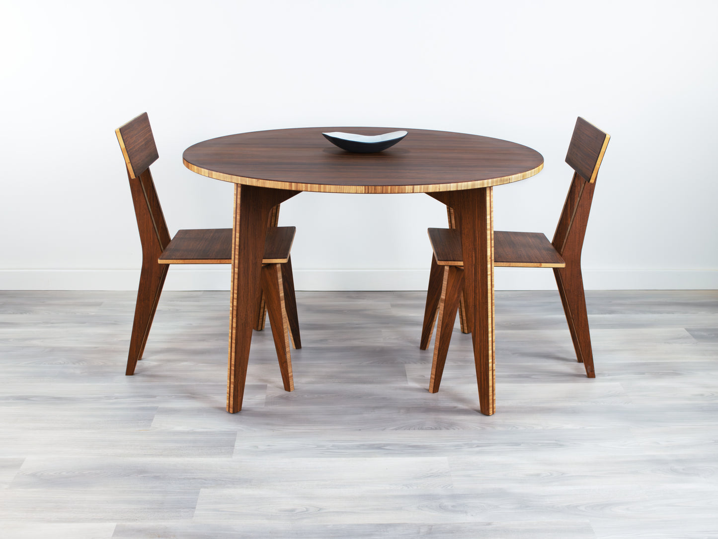 STAN Circle Dining Table Set - Large - Chestnut