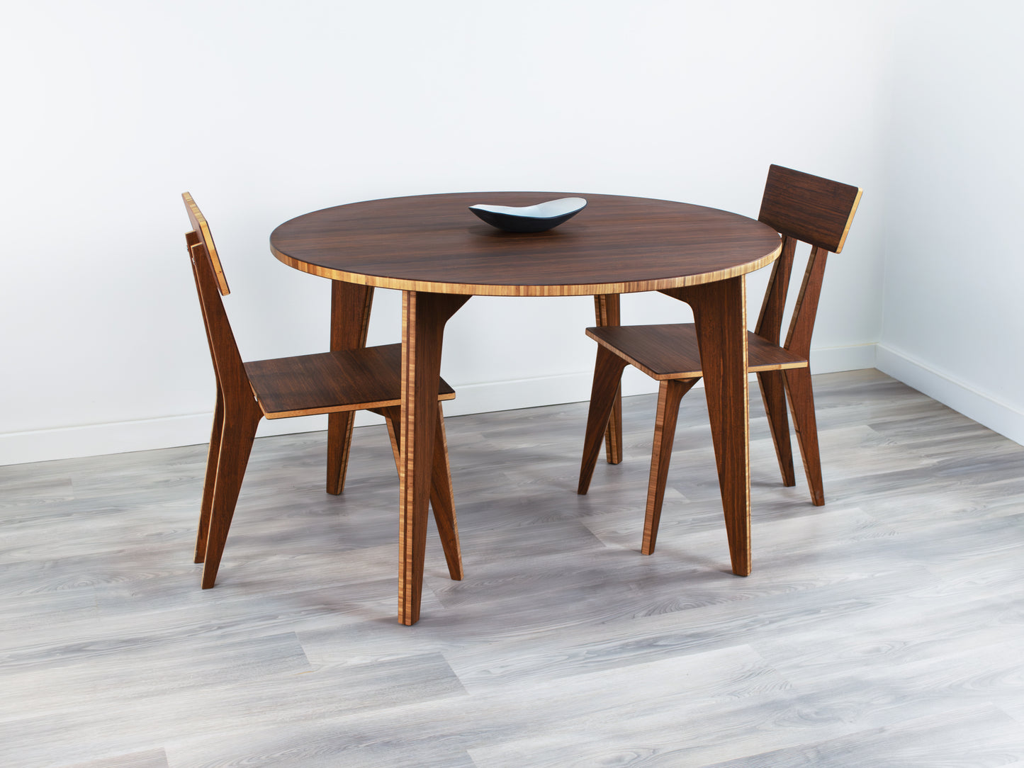 STAN Circle Dining Table Set - Large - Chestnut