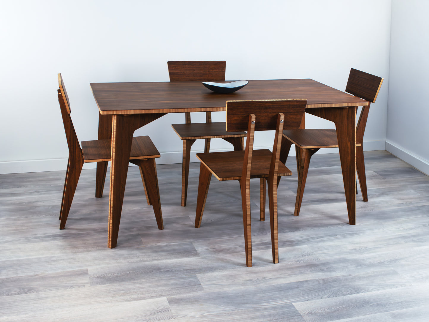 STAN Rectangle Dining Table Set - Large - Chestnut
