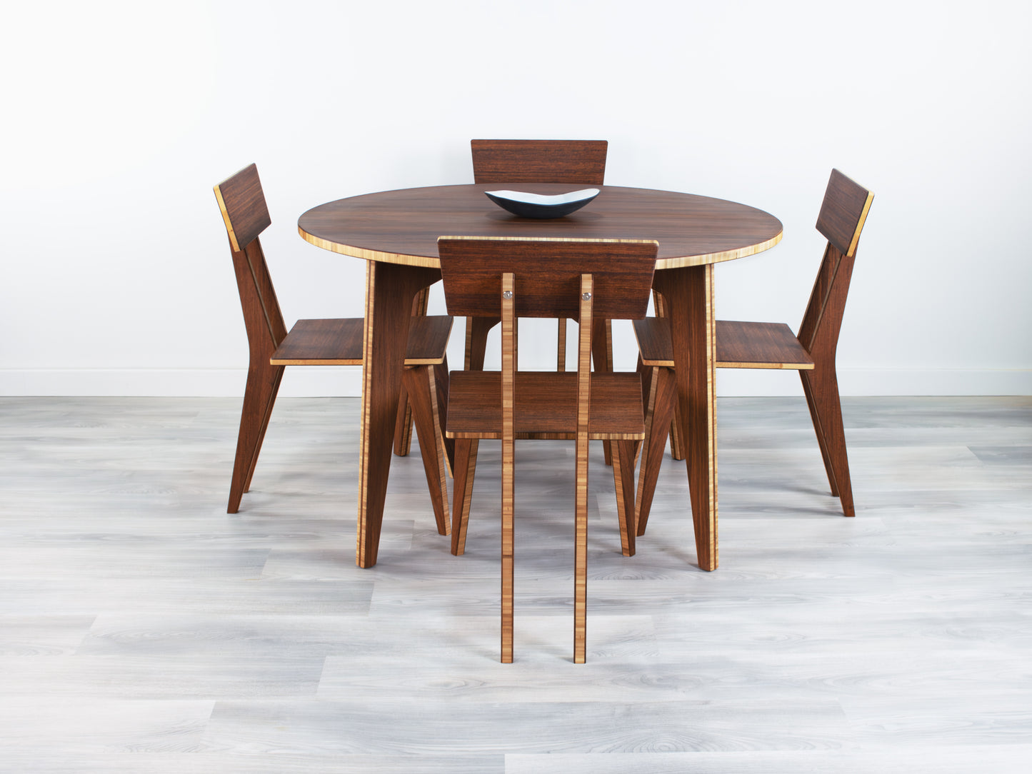 STAN Circle Dining Table Set - Large - Chestnut