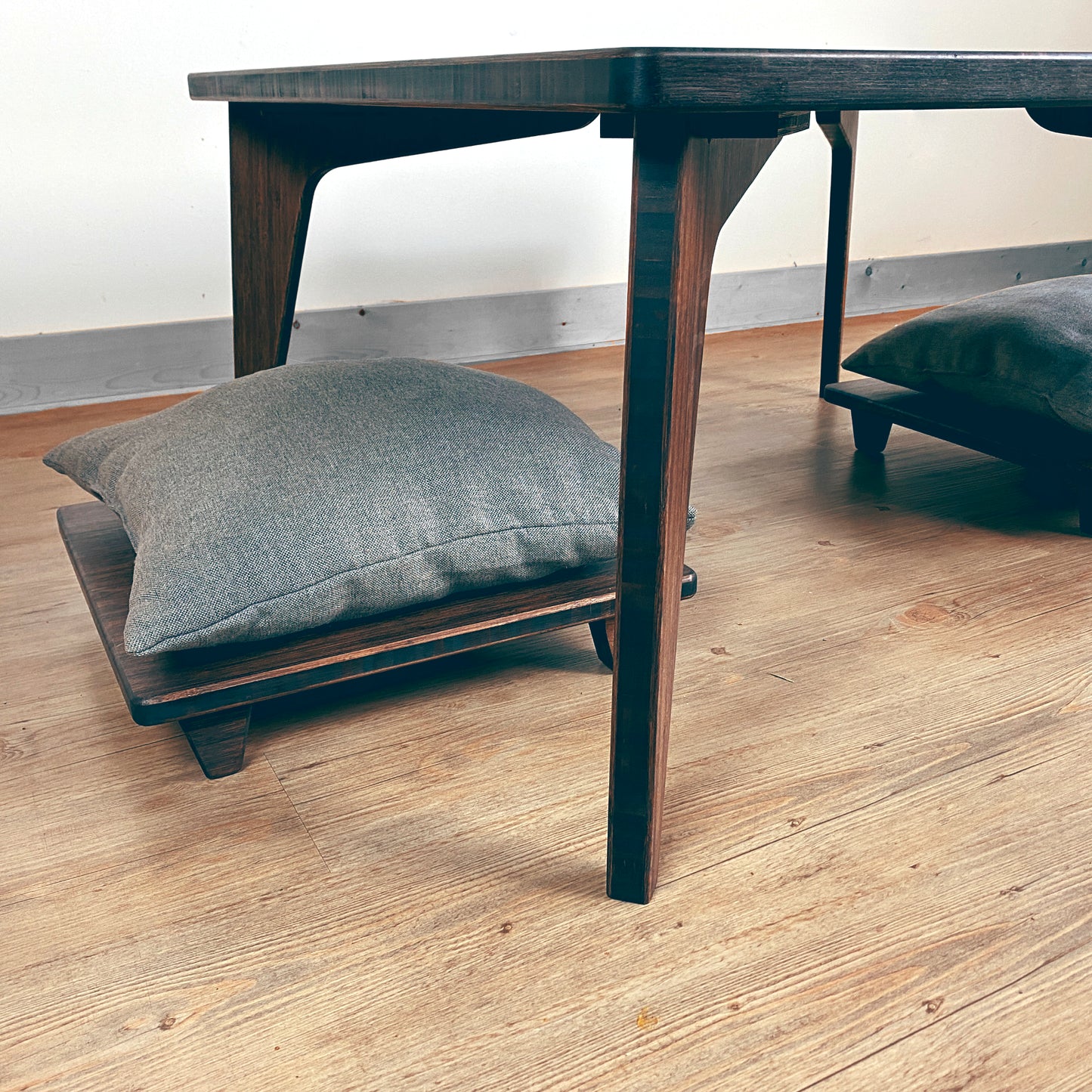 LOW Square Coffee Table Set: Ebony Bamboo - Large