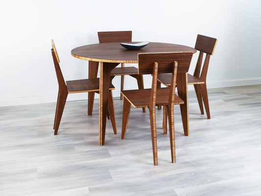 STAN Circle Dining Table Set - Large - Chestnut