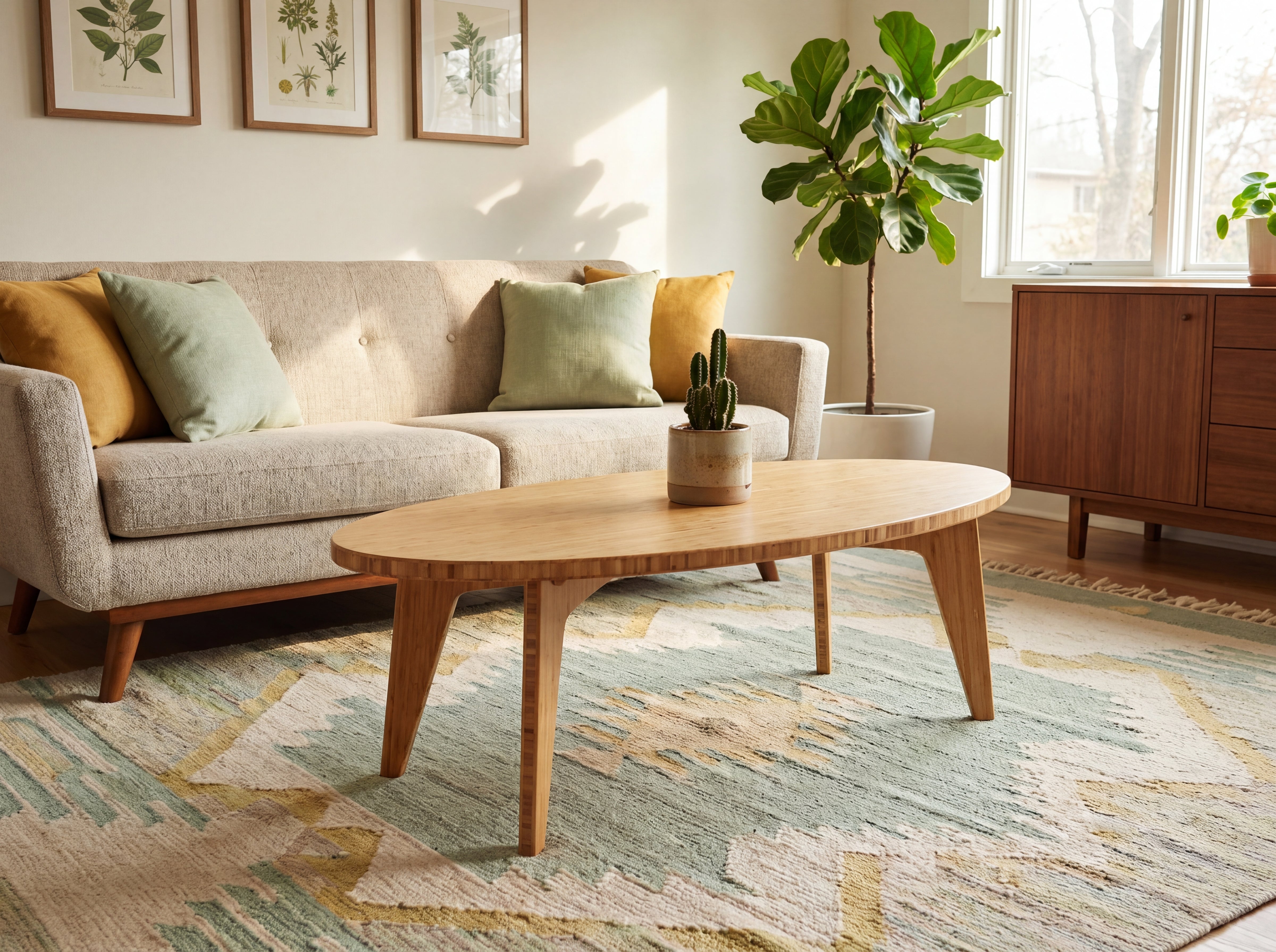 Oval Table - Natural Bamboo – Reforest Design