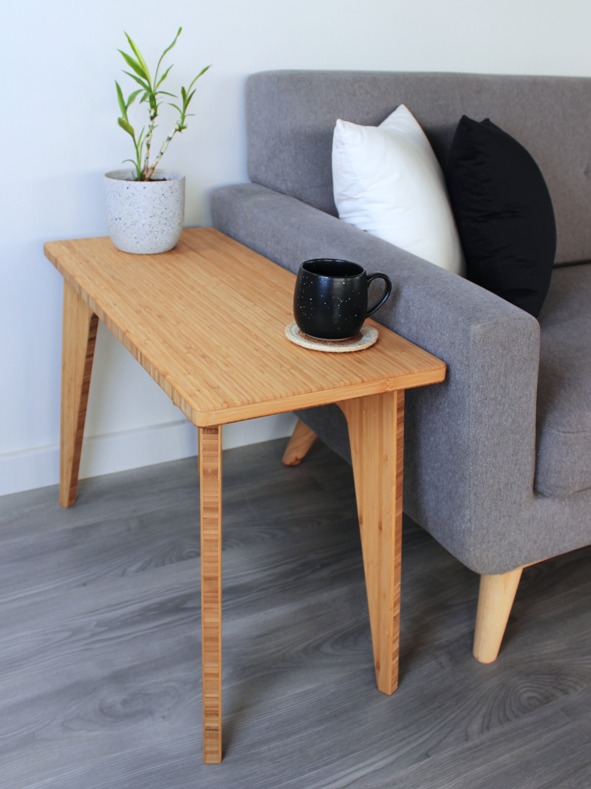 Side table for living room midcentury design Natural colored Made in Canada