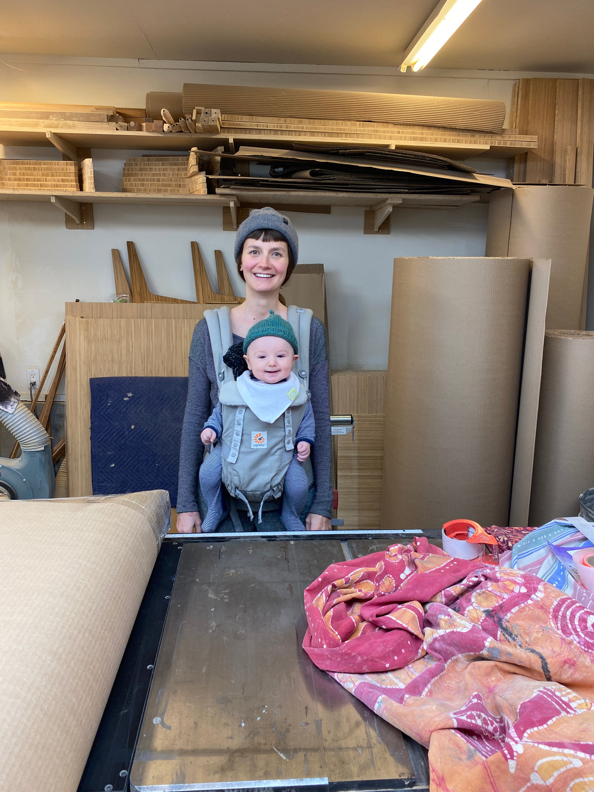 Ewelina Pankowska in an early Reforest furniture workshop with Lotus