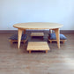 LOW Round Coffee Table Set: Natural Bamboo - Large