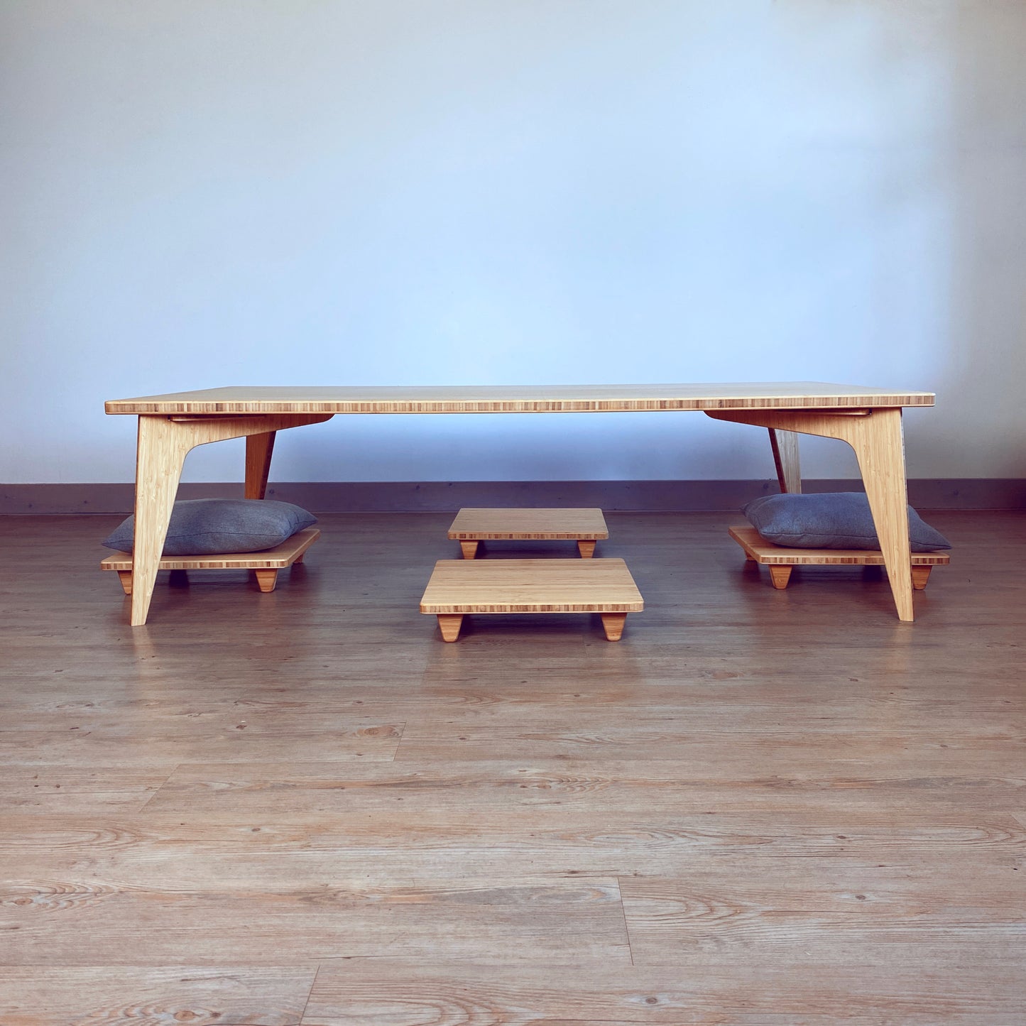 LOW Rectangle Coffee Table: Natural Bamboo - Large