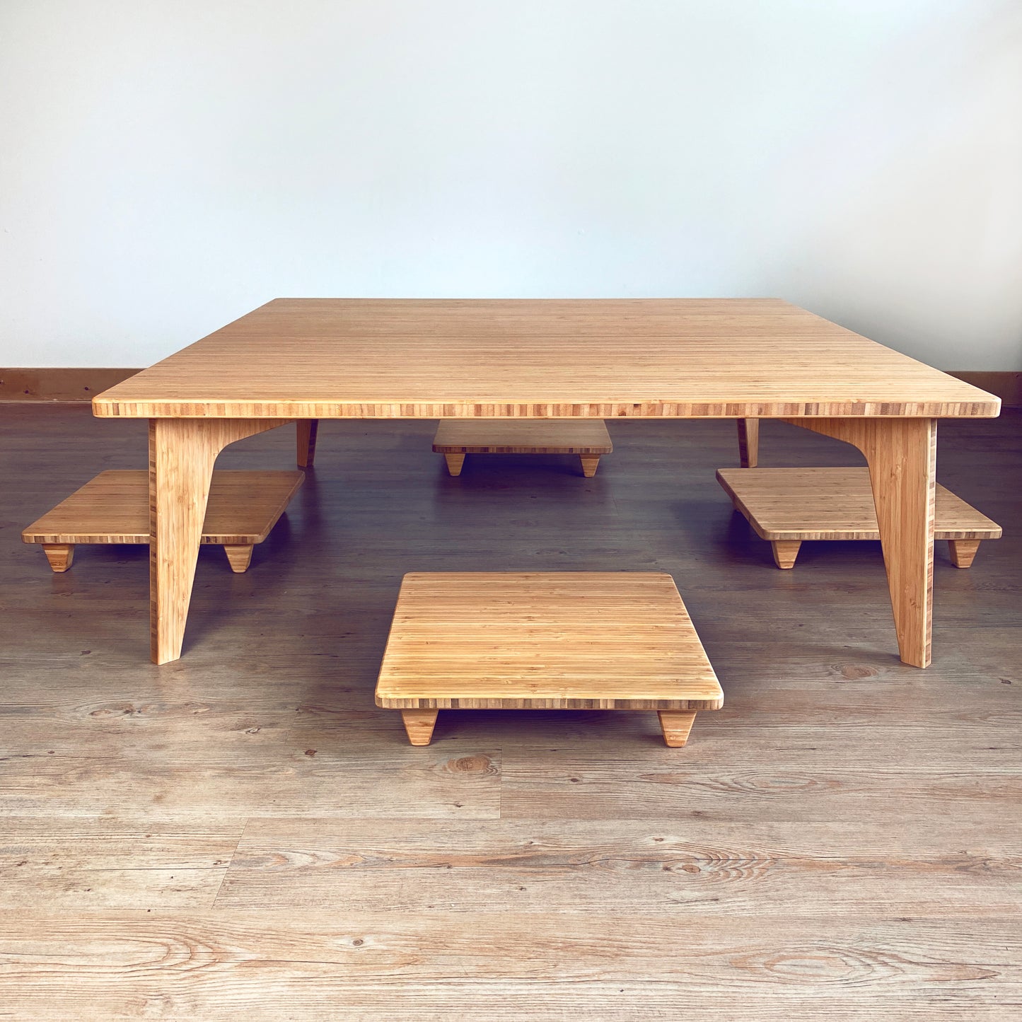 LOW Square Coffee Table: Natural Bamboo - Large