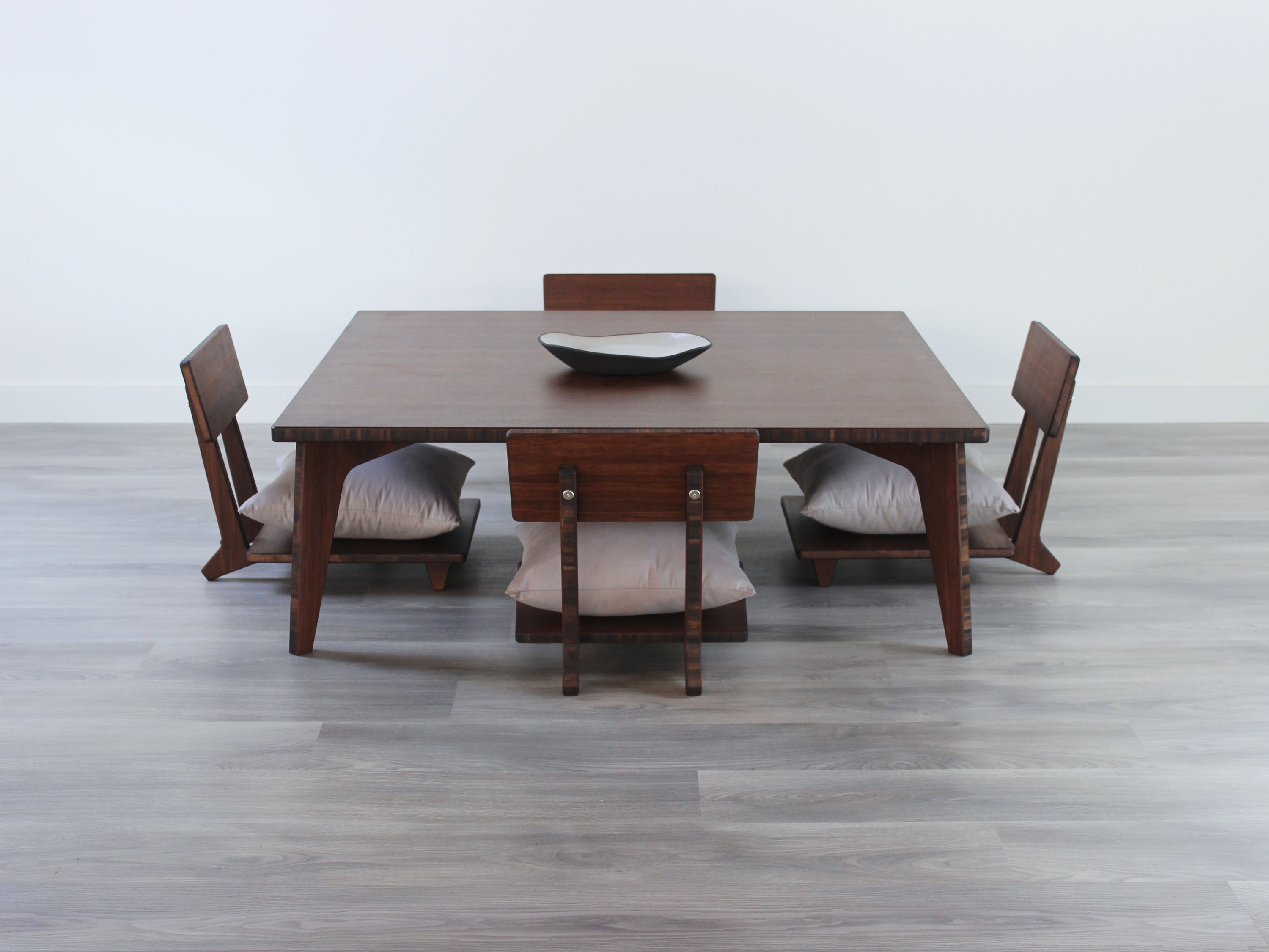 Large Square Table Set - Walnut Bamboo – Reforest Design