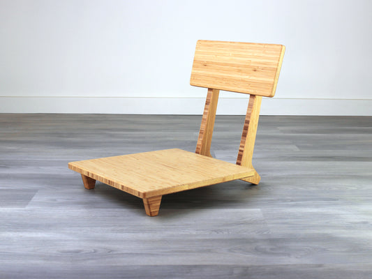 Sustainable bamboo floor chair featuring a low-profile design and sturdy backrest, perfect for meditation and Japanese-style low tables