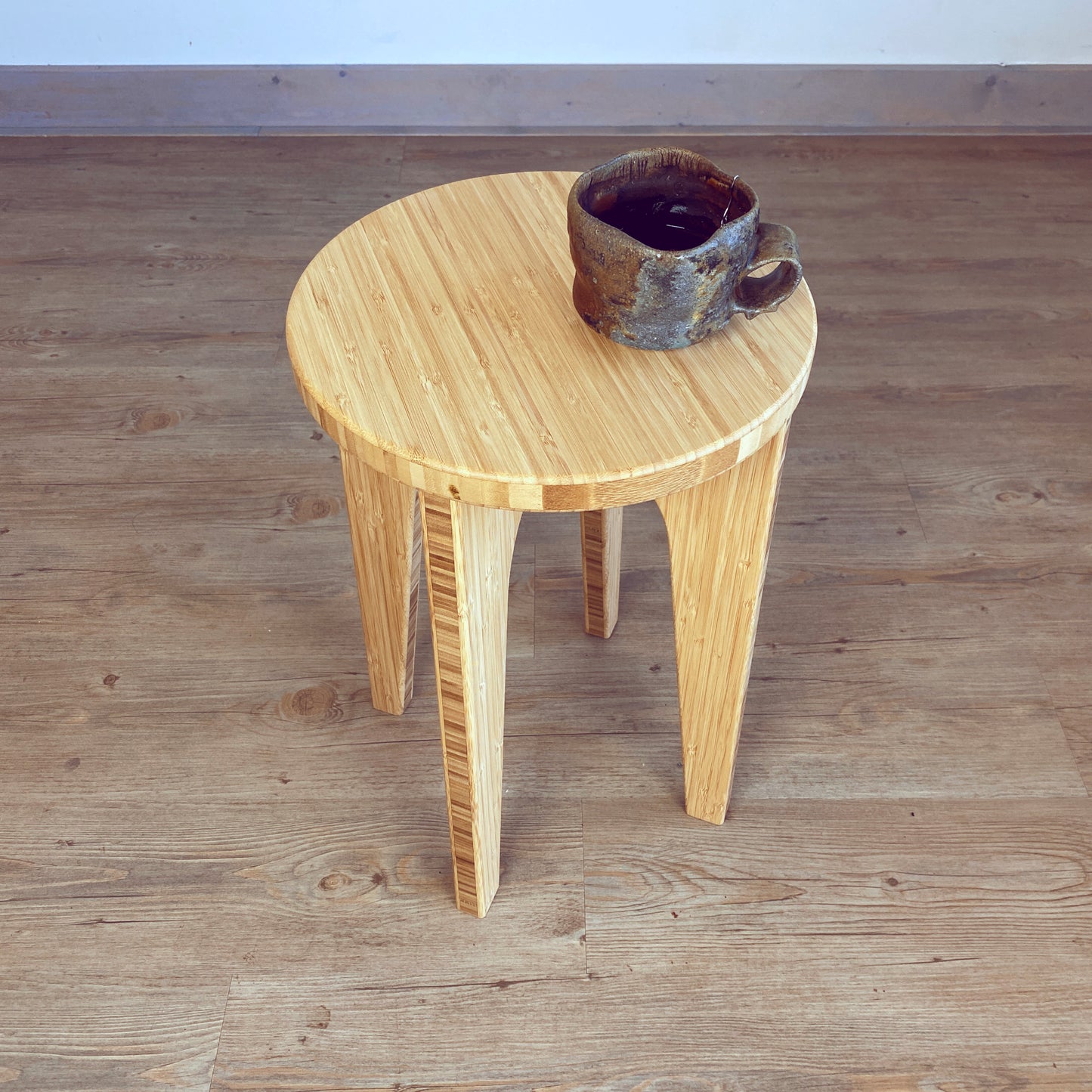 STAN Narrow Side Table: Natural Bamboo - Round