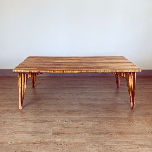 LOW Rectangle Coffee Table: Tiger Bamboo - Small