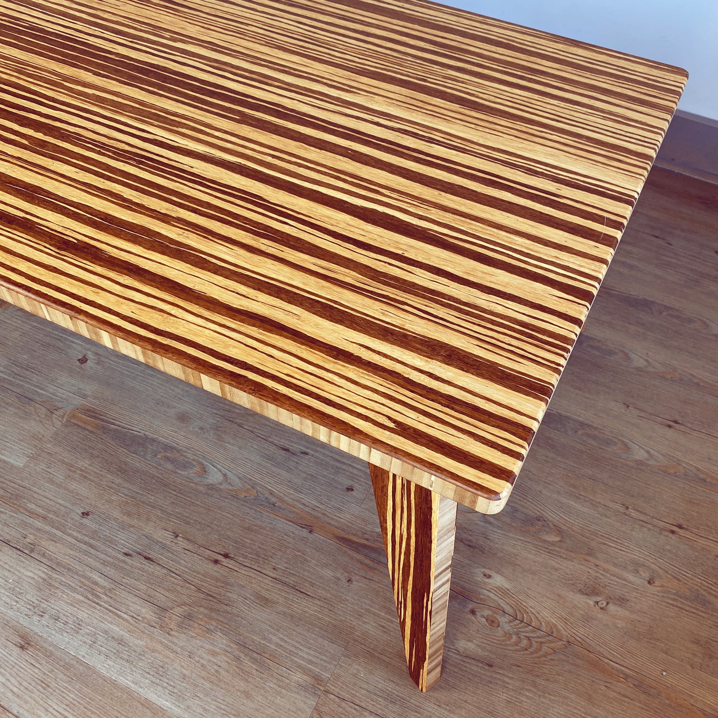 LOW Rectangle Coffee Table: Tiger Bamboo - Small