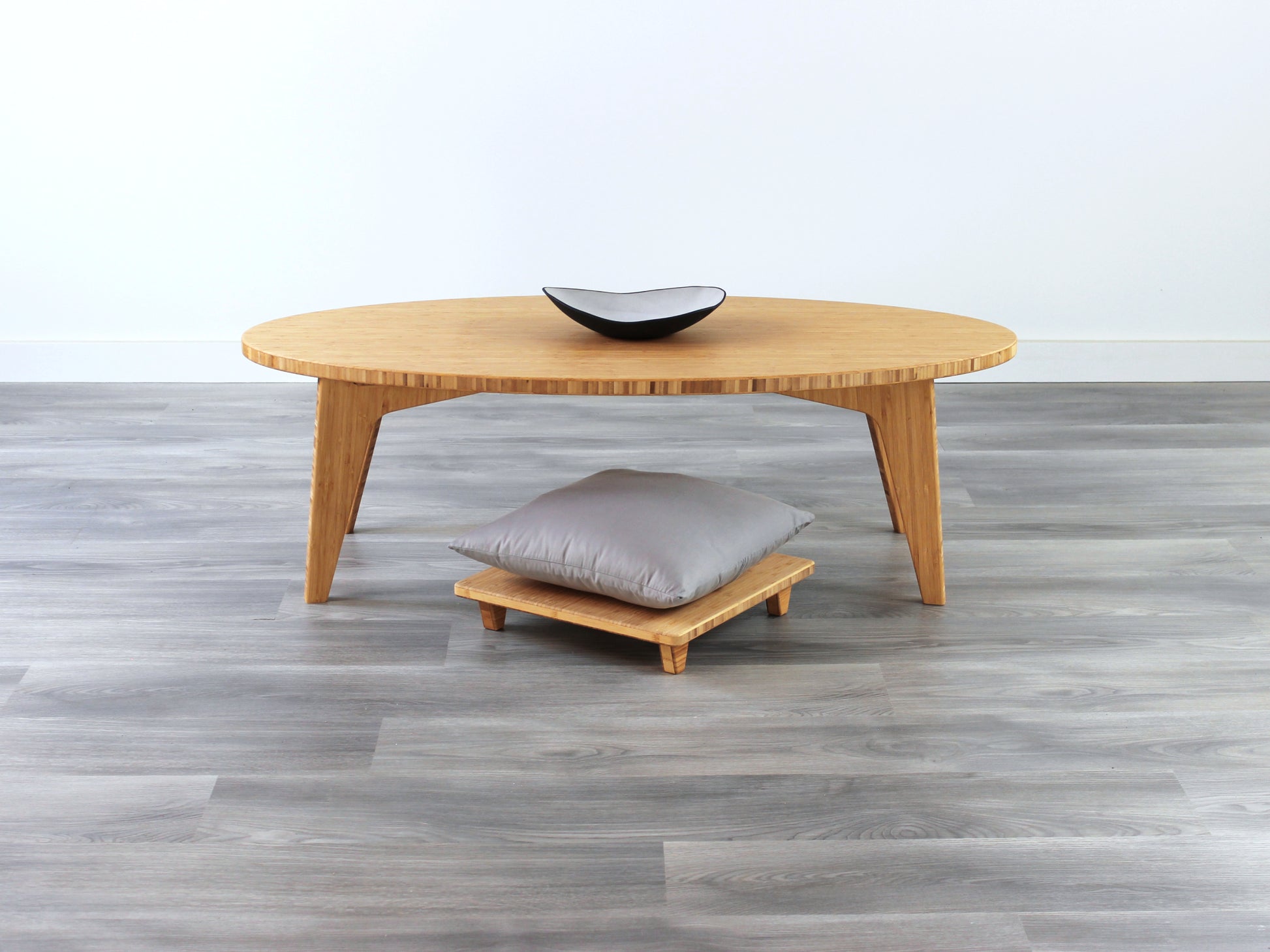 custom made Natural bamboo floor table wtih floor chair Made in Canada