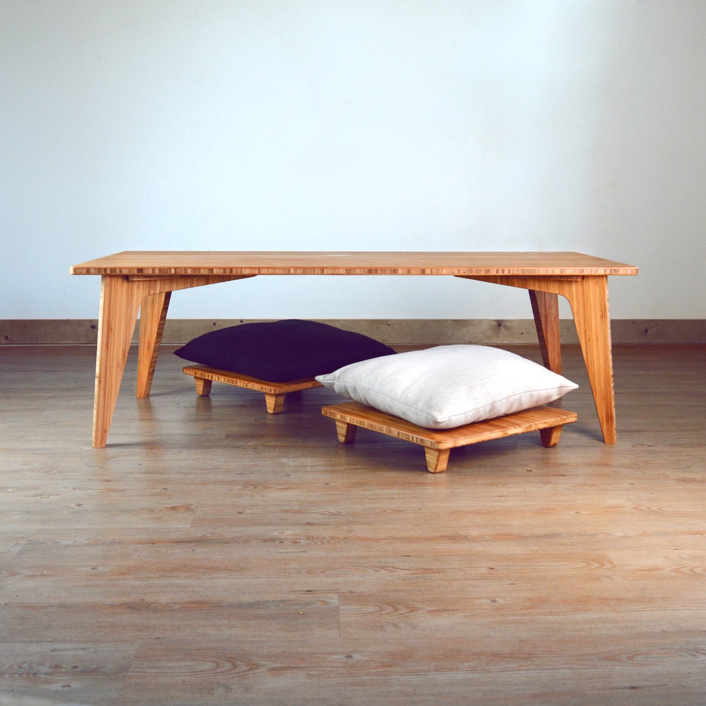 LOW Rectangle Coffee Table Set: Natural Bamboo - Small