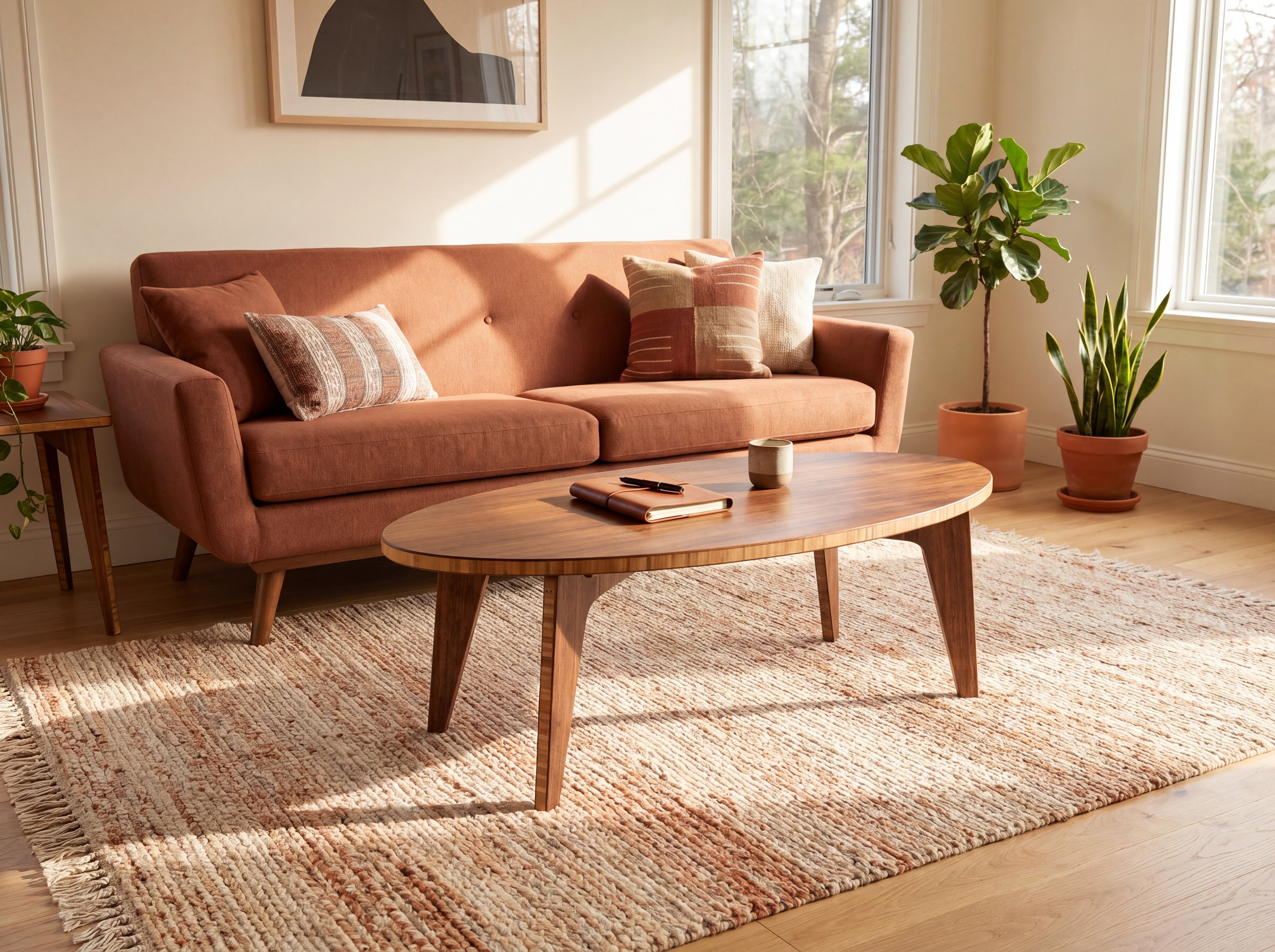 Oval Table - Chestnut Bamboo – Reforest Design