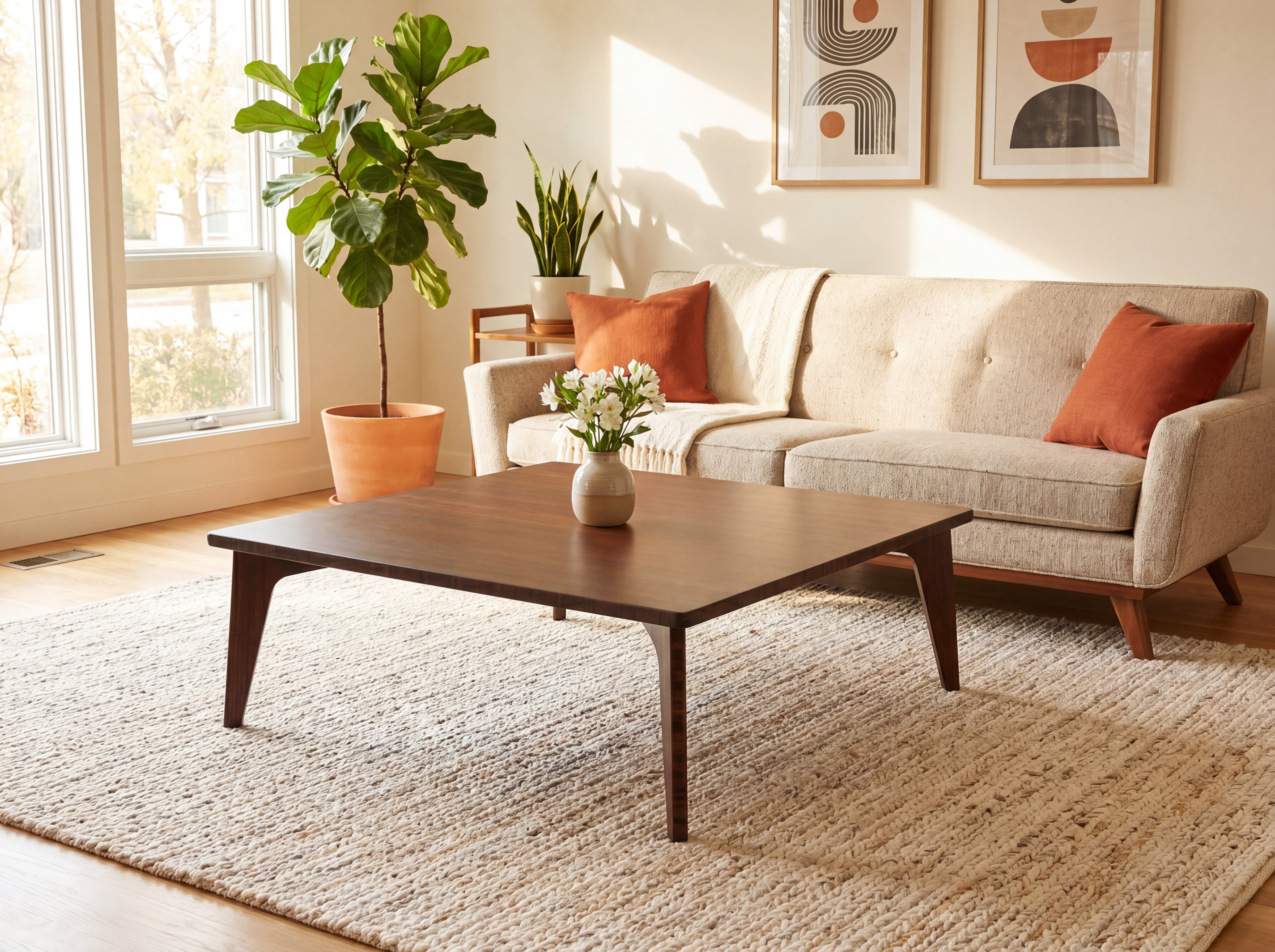 Large Square Table - Walnut Bamboo – Reforest Design