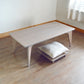 Sustainable grey bamboo table set with pillow lift. Japanese, mid-century, Scandinavian and contemporary inspired.