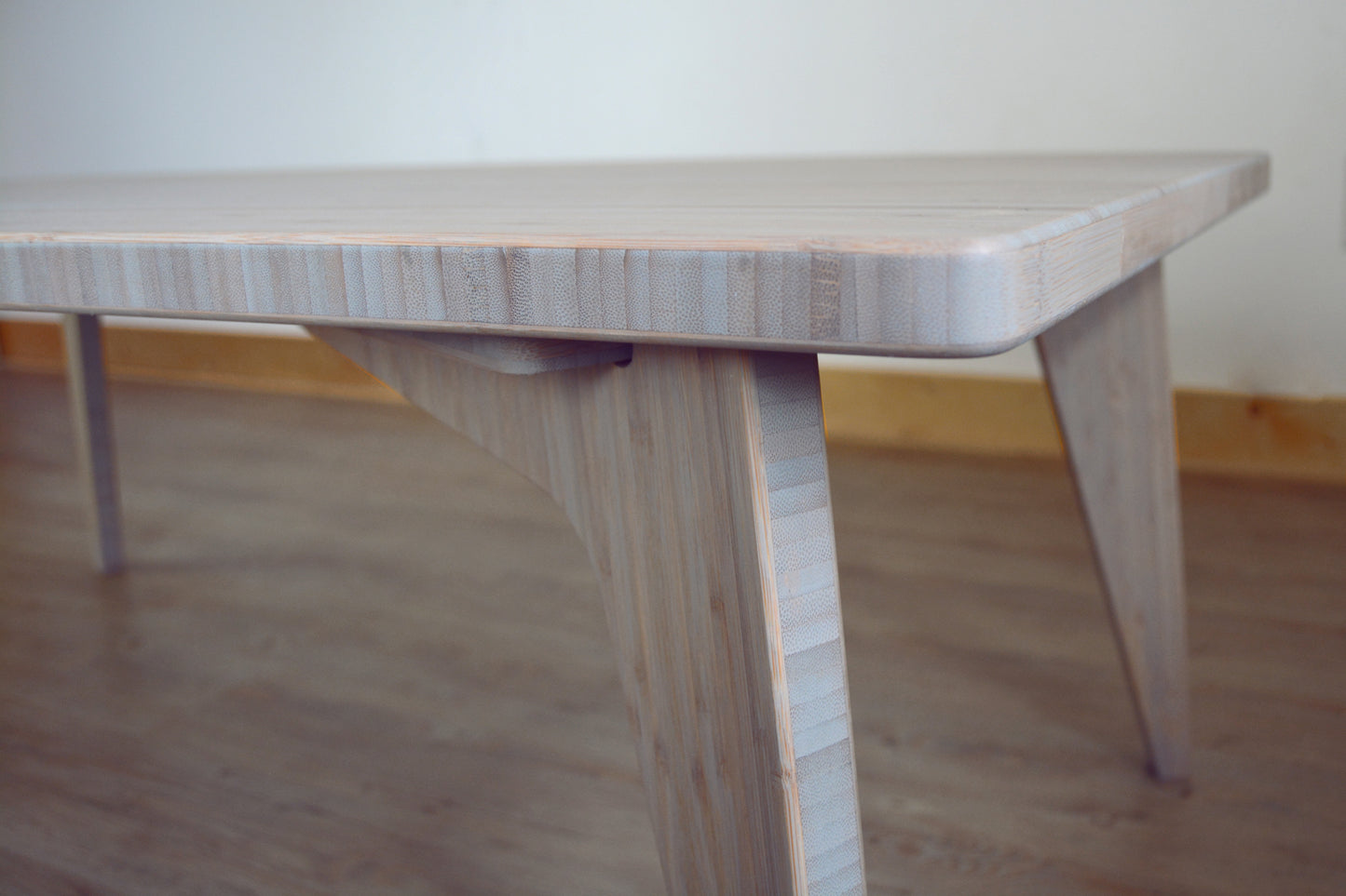 Sustainable grey bamboo table. Japanese, mid-century, Scandinavian and contemporary inspired.