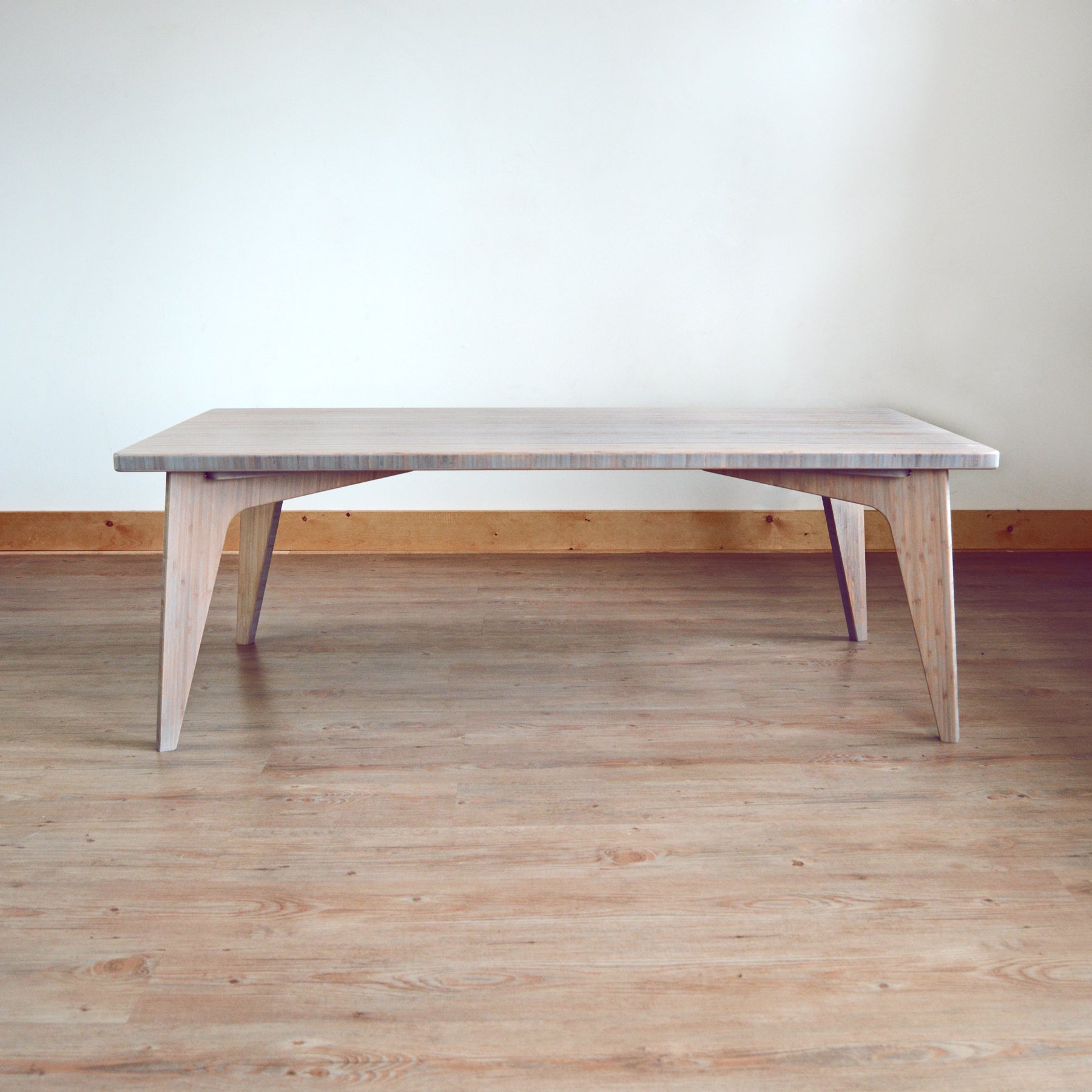 Sustainable grey bamboo table. Japanese, mid-century, Scandinavian and contemporary inspired.