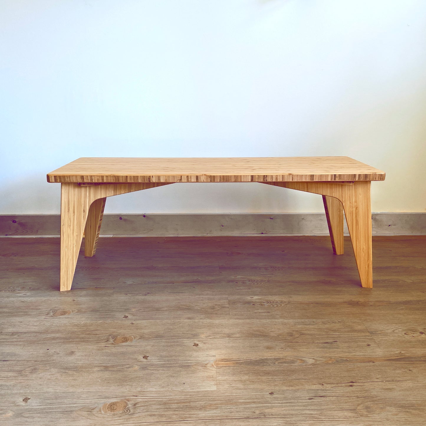 Natural bamboo computer desk. Japanese, mid-century, Scandinavian and contemporary inspired. Sustainable wood alternative, made from solid grass
