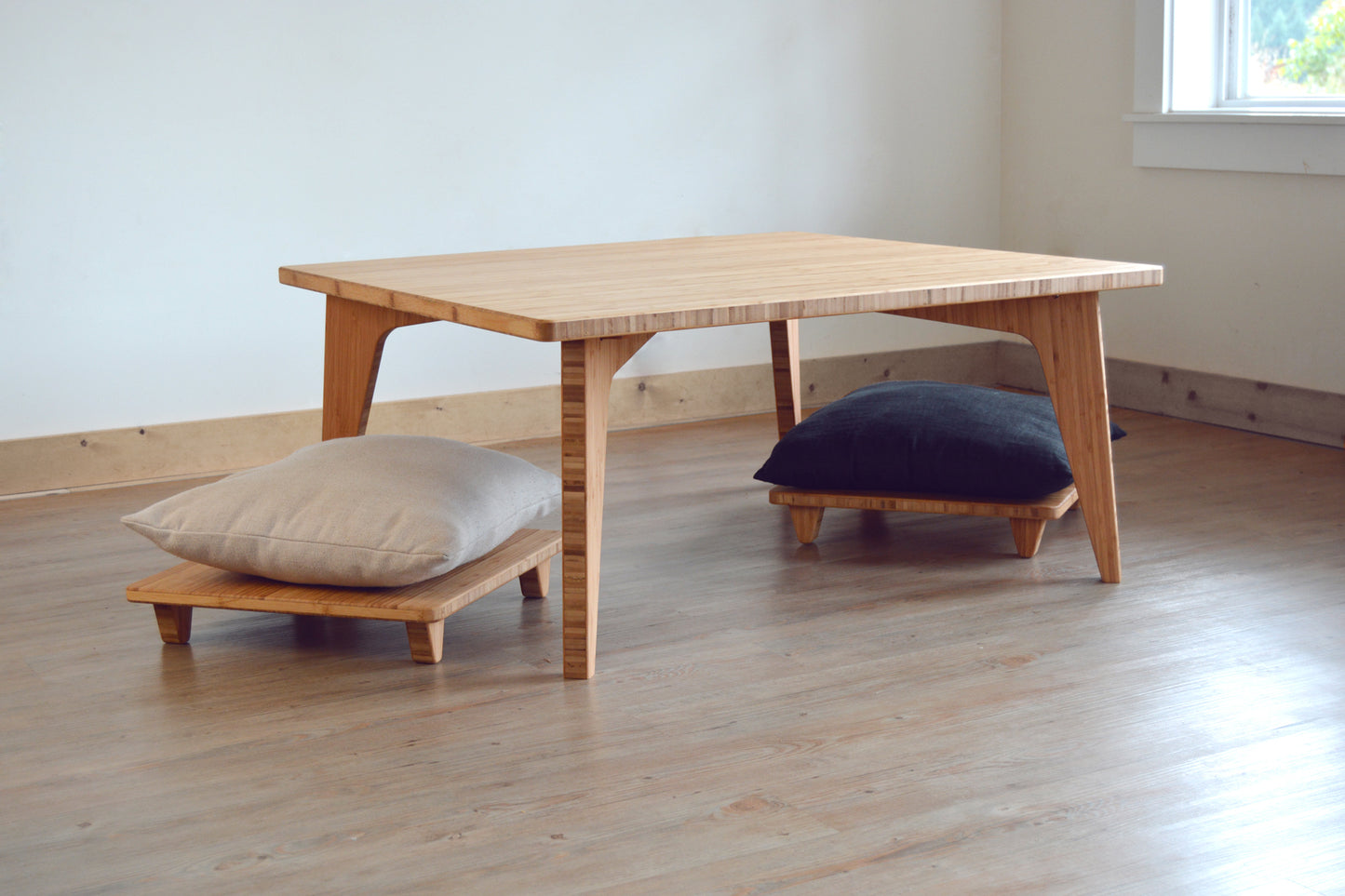 LOW Square Coffee Table: Natural Bamboo - Large
