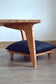 Natural bamboo table with pillow lifts. Japanese, mid-century, Scandinavian and contemporary inspired. Sustainable wood alternative, made from solid grass.