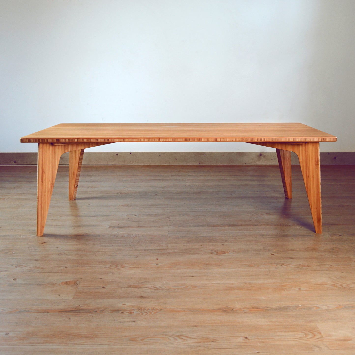 Natural bamboo table. Japanese, mid-century, Scandinavian and contemporary inspired. Sustainable wood alternative, made from solid grass.